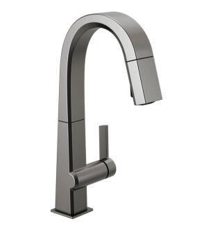 Delta 9993-KS-DST Pivotal 14 3/8" Single Handle Pull Down Bar/Prep Faucet in Black Stainless