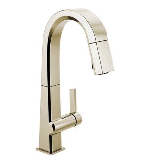 Delta 9993-PN-DST Pivotal 14 3/8" Single Handle Pull Down Bar/Prep Faucet in Polished Nickel