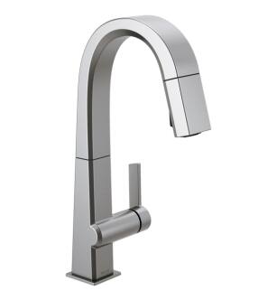 Delta 9993-AR-DST Pivotal 14 3/8" Single Handle Pull Down Bar/Prep Faucet in Arctic Stainless