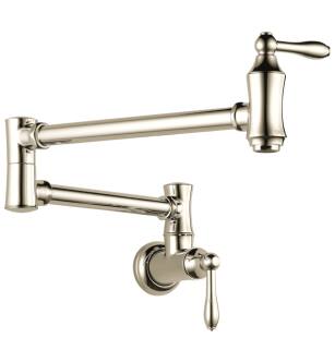 Delta 1177LF-PN Cassidy 10 1/8" Traditional Wall Mount Pot Filler Faucet in Polished Nickel