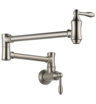 Delta 1177LF-SS Cassidy 10 1/8" Traditional Wall Mount Pot Filler Faucet in Stainless Steel