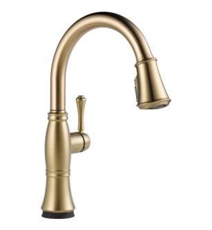 Delta 9197T-CZ-PR-DST Cassidy 16" Single Handle Pull-Down Kitchen Faucet with Touch2O Technology and Optional VoiceIQ in Lumicoat Champagne Bronze