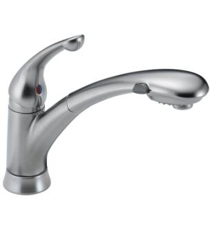 Delta 470-AR-DST Signature 10" Single Handle Pull-Out Kitchen Faucet in Arctic Stainless