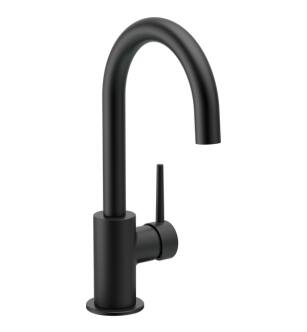 Delta 1959LF-BL Trinsic 11 1/2" Single Handle Deck Mounted Bar Faucet with Swivel Spout in Matte Black