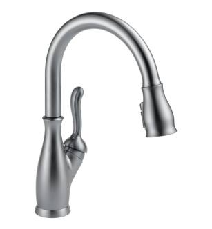 Delta 9178-AR-DST Leland 14 7/8" Single Handle Pull-Down Kitchen Faucet with ShieldSpray Technology in Arctic Stainless