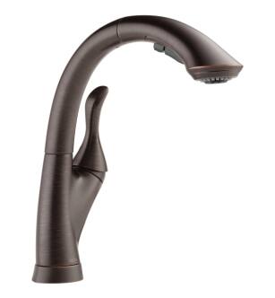 Delta 4153-RB-DST Linden 12 3/8" Single Handle Pull-Out Kitchen Faucet with Touch-Clean Sprayhead in Venetian Bronze