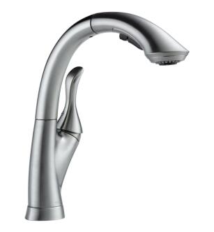 Delta 4153-AR-DST Linden 12 3/8" Single Handle Pull-Out Kitchen Faucet with Touch-Clean Sprayhead in Arctic Stainless