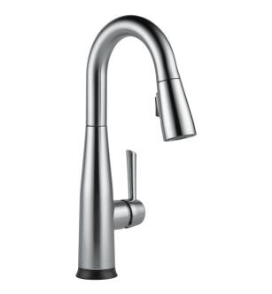 Delta 9913T-AR-DST Essa 15" Single Handle Pull-Down Bar/Prep Kitchen Faucet with Touch2O Technology in Arctic Stainless