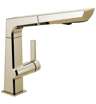Delta 4193-PN-DST Pivotal 11" Single Handle Pull Out Kitchen Faucet in Polished Nickel
