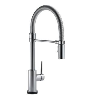 Delta 9659T-AR-DST Trinsic Pro 20 3/8" Single Handle Pull-Down Spring Spout Kitchen Faucet with Touch2O Technology in Arctic Stainless