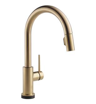 Delta 9159TV-CZ-DST Trinsic 15 3/4" Single Handle Pull-Down Kitchen Faucet with Touch2O Technology and Optional VoiceIQ in Champagne Bronze