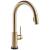 Delta 9159TV-CZ-DST Trinsic 15 3/4" Single Handle Pull-Down Kitchen Faucet with Touch2O Technology and Optional VoiceIQ in Champagne Bronze