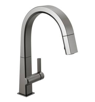 Delta 9193-KS-DST Pivotal 15 1/2" Single Handle Pull Down Kitchen Faucet in Black Stainless