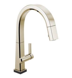 Delta 9193T-PN-DST Pivotal 16" Single Handle Pull Down Kitchen Faucet with Touch2O Technology in Polished Nickel