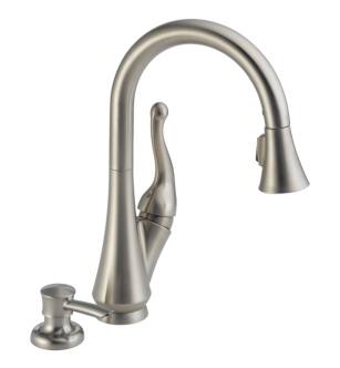 Delta 16968-SSSD-DST Talbott 14 1/2" Single Handle Pull-Down Kitchen Faucet with Soap Dispenser in Stainless Steel