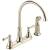 Delta 2497LF-PN Cassidy 13 1/2" Double Handle Deck Mounted Kitchen Faucet with Side Spray in Polished Nickel