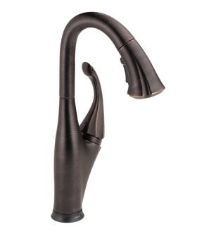 Delta 9992T-RB-DST Addison 14 3/8" Single Handle Pull-Down Bar/Prep Faucet with Touch2O Technology and Optional VoiceIQ in Venetian Bronze