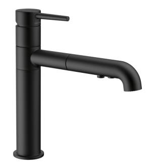 Delta 4159-BL-DST Trinsic 12 5/8" Single Handle Pull-Out Kitchen Faucet in Matte Black