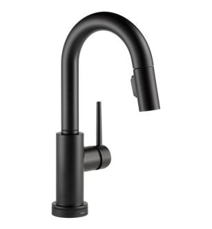 Delta 9959T-BL-DST Trinsic 14" Single Handle Pull-Down Bar/Prep Faucet with Touch2O Technology in Matte Black