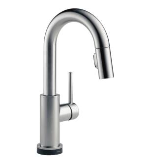 Delta 9959T-AR-DST Trinsic 14" Single Handle Pull-Down Bar/Prep Faucet with Touch2O Technology in Arctic Stainless