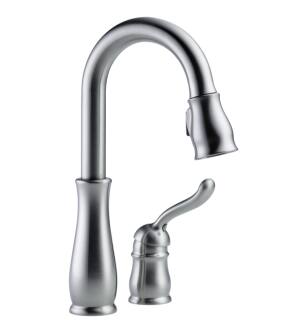 Delta 9978-AR-DST Leland 14" Single Handle Pull-Down Bar/Prep Kitchen Faucet in Arctic Stainless