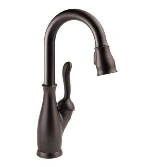 Delta 9678-RB-DST Leland 14 1/2" Single Handle Deck Mounted Pull-Down Bar/Prep Kitchen Faucet in Venetian Bronze