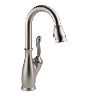 Delta 9678-SP-DST Leland 14 1/2" Single Handle Deck Mounted Pull-Down Bar/Prep Kitchen Faucet in Spotshield Stainless
