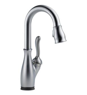 Delta 9678T-AR-DST Leland 14 1/2" Single Handle Pull-Down Bar/Prep Faucet Touch2O Technology and Optional VoiceIQ in Arctic Stainless