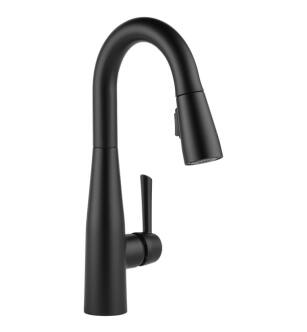 Delta 9913-BL-DST Essa 14 1/2" Single Handle Pull-Down Bar/Prep Kitchen Faucet in Matte Black