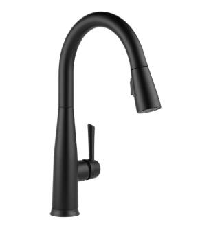 Delta 9113T-BL-DST Essa 16" Single Handle Pull-Down Kitchen Faucet with Touch2O Technology in Matte Black