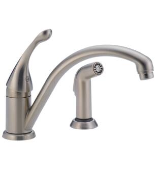 Delta 441-SS-DST Collins 8 3/8" Single Handle Deck Mounted Kitchen Faucet with Side Spray in Stainless Steel