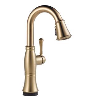 Delta 9997T-CZ-PR-DST Cassidy 15" Single Handle Pull-Down Bar/Prep Faucet with Touch2O Technology in Lumicoat Champagne Bronze