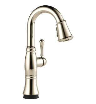 Delta 9997T-PN-PR-DST Cassidy 15" Single Handle Pull-Down Bar/Prep Faucet with Touch2O Technology in Lumicoat Polished Nickel
