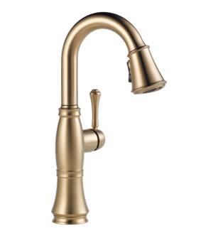 Delta 9997-CZ-PR-DST Cassidy 14 1/2" Single Handle Pull-Down Bar/Prep Faucet in Lumicoat Champagne Bronze