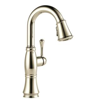 Delta 9997-PN-PR-DST Cassidy 14 1/2" Single Handle Pull-Down Bar/Prep Faucet in Lumicoat Polished Nickel