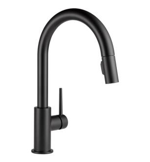 Delta 9159-BLLS-DST Trinsic 15 3/4" Single Handle Pull-Down Kitchen Faucet with Limited Swivel in Matte Black