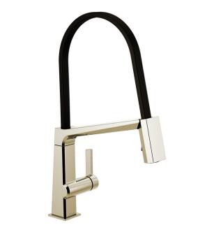 Delta 9693-PN-DST Pivotal 18 3/4" Single Handle Exposed Hose Kitchen Faucet in Polished Nickel