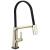 Delta 9693T-PN-DST Pivotal 19 1/8" Single Handle Exposed Hose Kitchen Faucet with Touch2O Technology in Polished Nickel