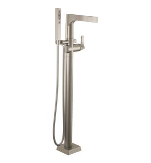 Delta T4774-SSFL Zura 40 5/8" Single Handle Floor Mounted Tub Filler with Handshower in Stainless Steel