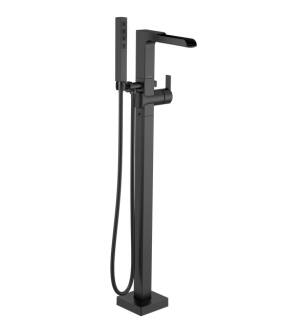 Delta T4768-BLFL Ara 40 1/2" Single Handle Floor Mount Tub Filler with Hand Shower in Matte Black
