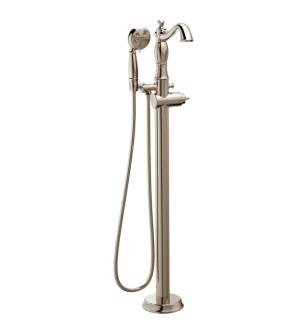 Delta T4797-PNFL-LHP 42 1/2" Single Handle Floor Mount Tub Filler with Hand Shower - Less Handle in Polished Nickel