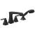 Delta T4764-BL Ashlyn 6 5/8" Double Handle Deck Mounted Roman Tub Faucet with Hand Shower in Matte Black