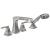 Delta T4764-SS Ashlyn 6 5/8" Double Handle Deck Mounted Roman Tub Faucet with Hand Shower in Stainless Steel