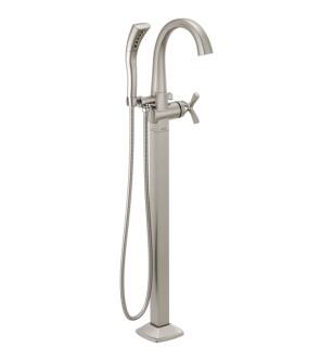 Delta T47776-SSFL Stryke 44 3/8" Single Handle Floor Mount Tub Filler with Hand Shower in Stainless Steel