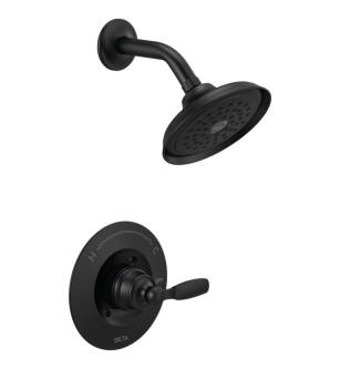 Delta T14232-BL Woodhurst Wall Mount Shower Trim with Single Function Showerhead in Matte Black