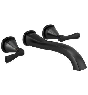 Delta T5776-BLWL Stryke 2 5/8" Double Handle Wall Mount Roman Tub Faucet in Matte Black