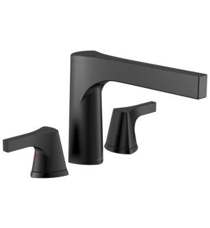 Delta T2774-BL Zura 8 1/2" Double Handle Deck Mounted Roman Tub Faucet in Matte Black