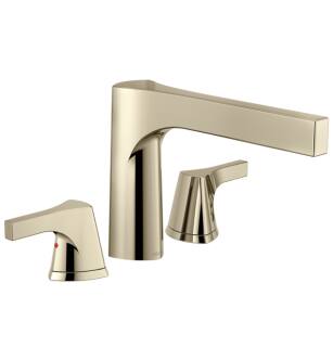 Delta T2774-PN Zura 8 1/2" Double Handle Deck Mounted Roman Tub Faucet in Polished Nickel