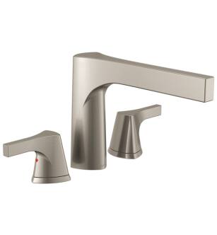 Delta T2774-SS Zura 8 1/2" Double Handle Deck Mounted Roman Tub Faucet in Stainless Steel