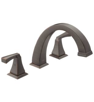 Delta T2751-RB Dryden 7 7/8" Double Handle Deck Mounted Roman Tub Faucet in Venetian Bronze